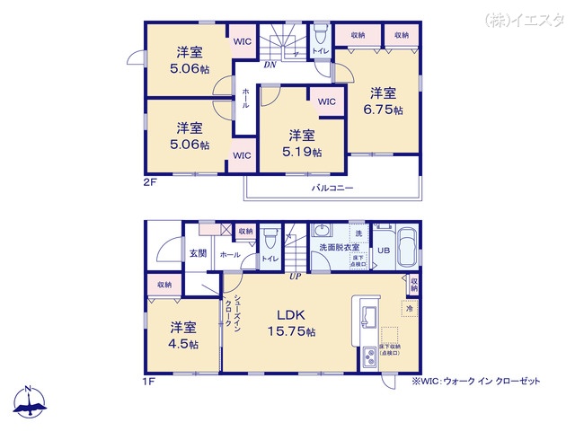 愛知県春日井市中央台6丁目の新築戸建て 5LDK間取図 ※図面と異なる場合は現況を優先