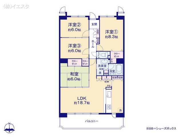 愛知県日進市藤枝町前田のマンション『エルシエロ日進天空の館』 4LDK間取図 ※図面と異なる場合は現況を優先