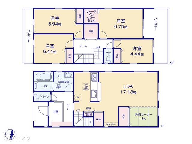 愛知県瀬戸市平町１丁目の新築戸建て 4LDK間取図 ※図面と異なる場合は現況を優先