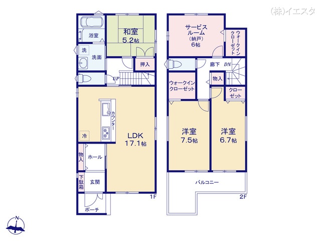 愛知県春日井市高山町3丁目の新築戸建て 3SLDK間取図 ※図面と異なる場合は現況を優先