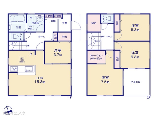 愛知県春日井市東野町西２丁目の新築戸建て 4LDK間取図 ※図面と異なる場合は現況を優先