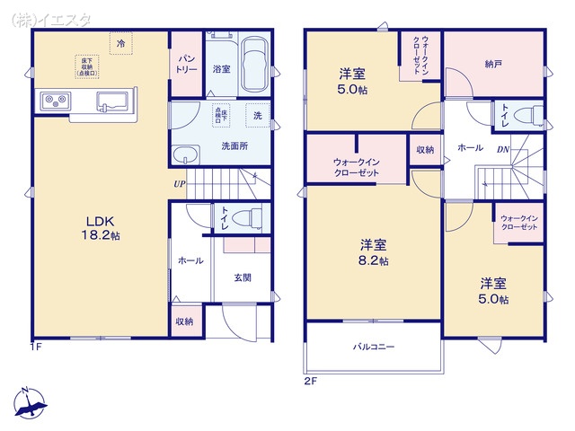愛知県春日井市東野町西２丁目の新築戸建て 3SLDK間取図 ※図面と異なる場合は現況を優先