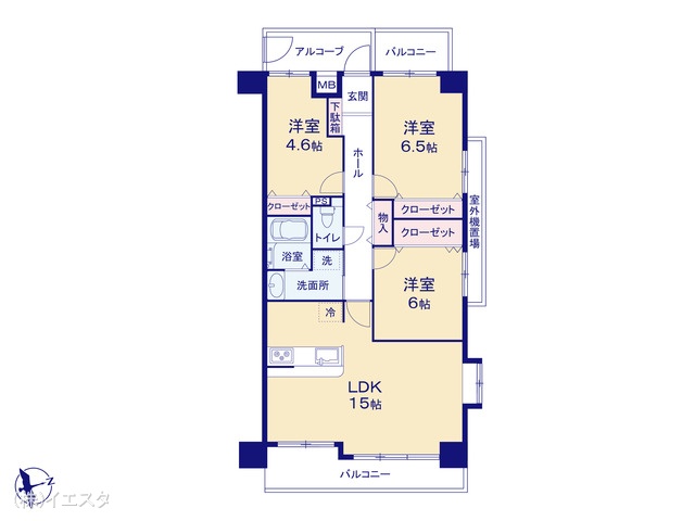 愛知県長久手市根の神のマンション『藤和シティコープ長久手』 3LDK間取図 ※図面と異なる場合は現況を優先