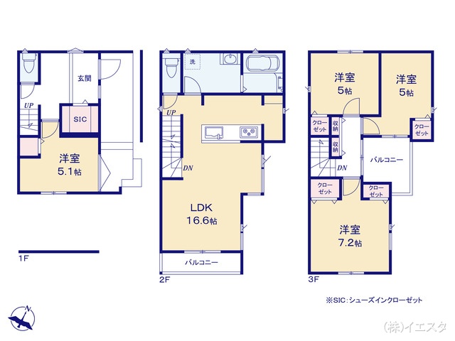 愛知県名古屋市名東区社が丘3丁目の新築戸建て 4LDK間取図 ※図面と異なる場合は現況を優先