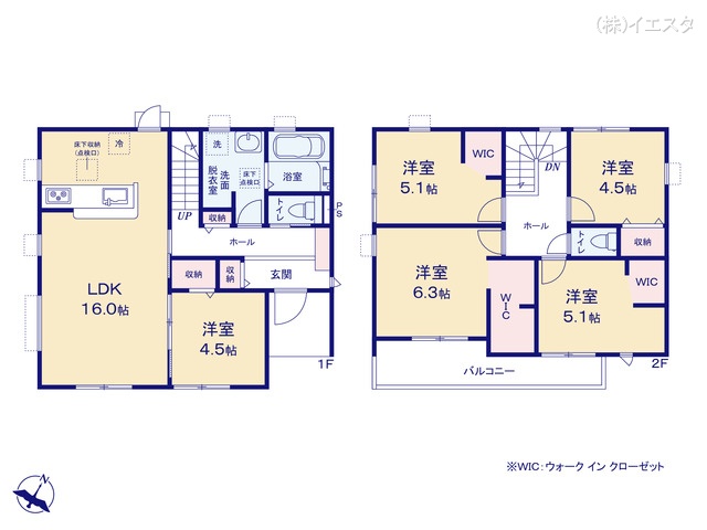愛知県瀬戸市萩山台５丁目の新築戸建て 5LDK間取図 ※図面と異なる場合は現況を優先