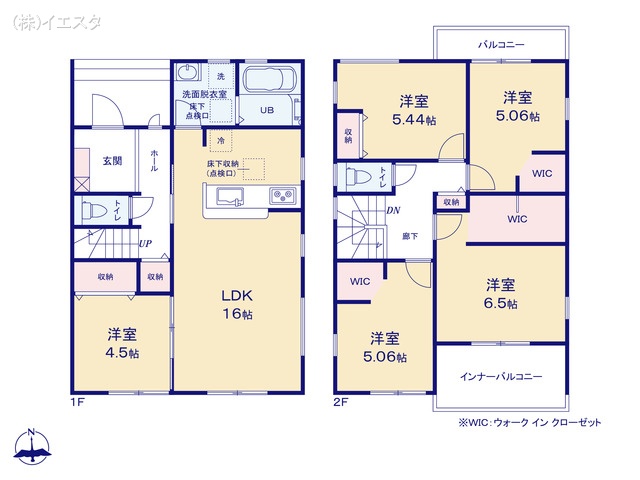 愛知県春日井市中央台６丁目の新築戸建て 5LDK間取図 ※図面と異なる場合は現況を優先