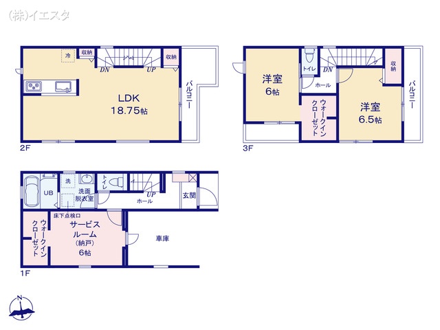 愛知県名古屋市守山区廿軒家の新築戸建て 2SLDK間取図 ※図面と異なる場合は現況を優先
