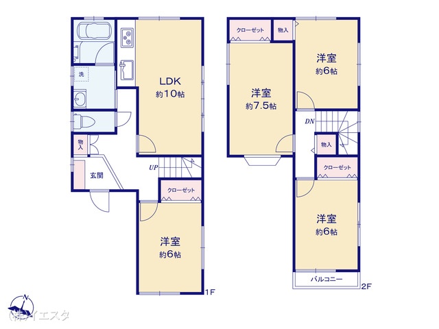 愛知県名古屋市守山区西城２丁目の中古戸建て 4LDK間取図 ※図面と異なる場合は現況を優先
