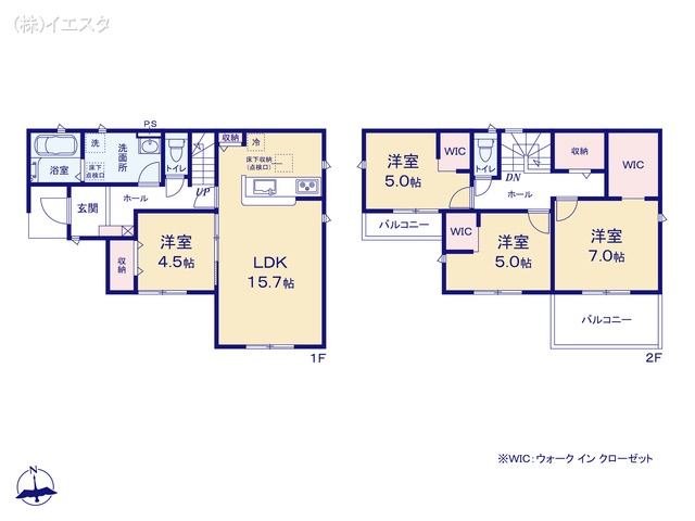 愛知県春日井市神屋町の新築戸建て 4LDK間取図 ※図面と異なる場合は現況を優先