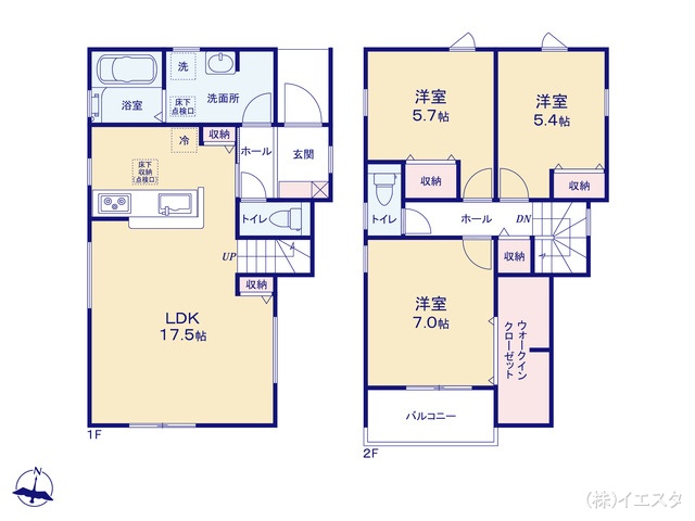 愛知県春日井市熊野町の新築戸建て 3LDK間取図 ※図面と異なる場合は現況を優先