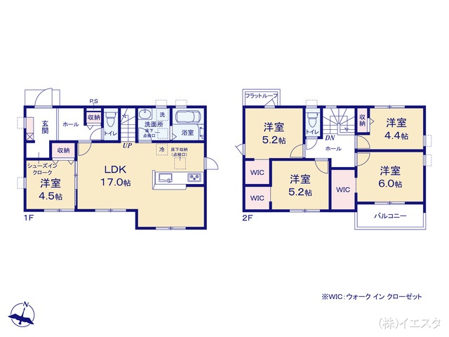愛知県春日井市高森台６丁目の新築戸建て 5LDK間取図 ※図面と異なる場合は現況を優先