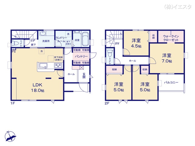 愛知県春日井市坂下町２丁目の新築戸建て 4LDK間取図 ※図面と異なる場合は現況を優先