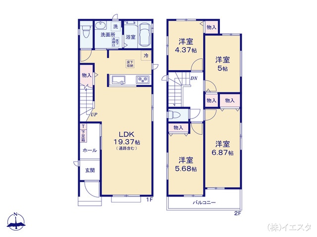 愛知県尾張旭市旭前町１丁目の新築戸建て 4LDK間取図 ※図面と異なる場合は現況を優先