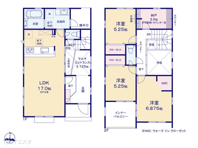 愛知県瀬戸市さつき台２丁目の新築戸建て 3LDK間取図 ※図面と異なる場合は現況を優先
