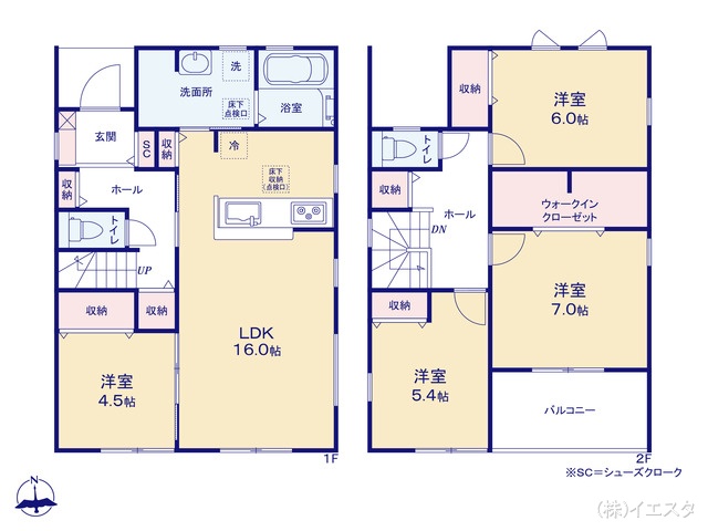 愛知県春日井市西高山町３丁目の新築戸建て 4LDK間取図 ※図面と異なる場合は現況を優先