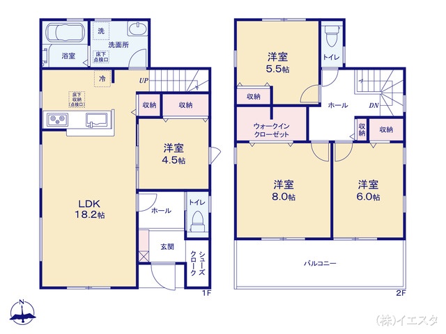 愛知県春日井市西高山町3丁目の新築戸建て 4LDK間取図 ※図面と異なる場合は現況を優先