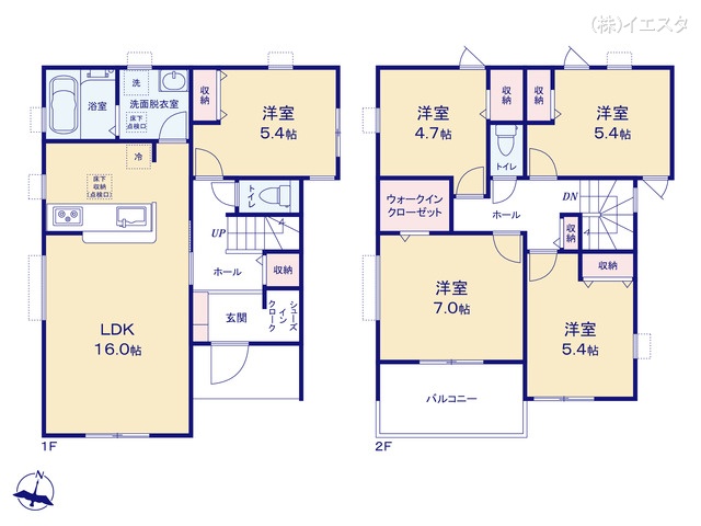 愛知県瀬戸市西寺山町の新築戸建て 5LDK間取図 ※図面と異なる場合は現況を優先