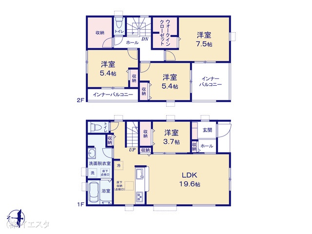 愛知県瀬戸市西寺山町の新築戸建て 4LDK間取図 ※図面と異なる場合は現況を優先