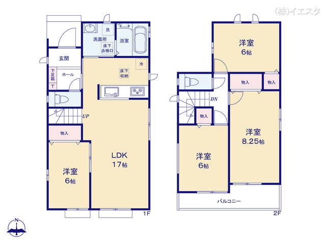愛知県名古屋市守山区川北町の新築戸建て 4LDK間取図 ※図面と異なる場合は現況を優先
