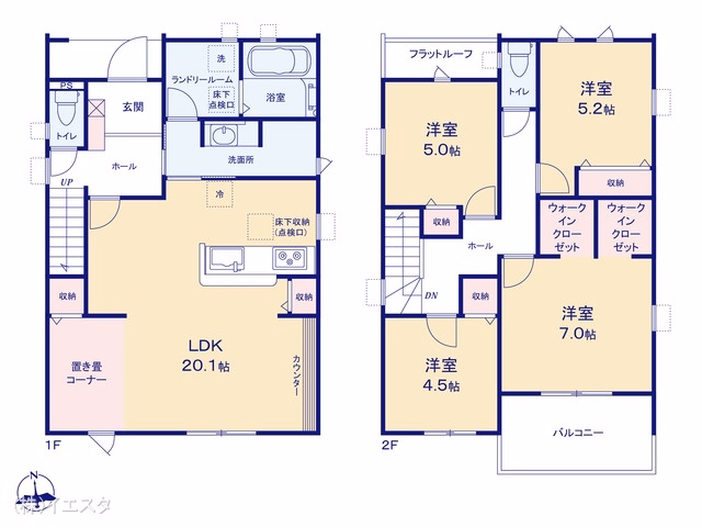 新築戸建て デザイナーズKuRuRi高森台 2号棟 間取図