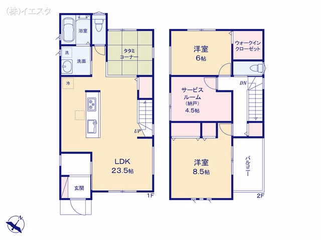 愛知県春日井市高森台7丁目の新築戸建て 2SLDK間取図 ※図面と異なる場合は現況を優先