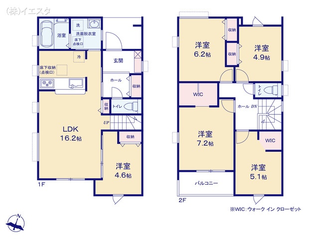 愛知県春日井市高森台5丁目の新築戸建て 5LDK間取図 ※図面と異なる場合は現況を優先