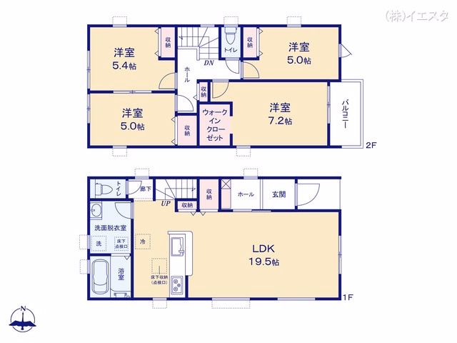 愛知県尾張旭市東大久手町２丁目の新築戸建て 4LDK間取図 ※図面と異なる場合は現況を優先