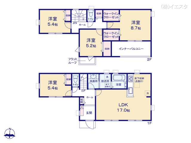 愛知県名古屋市守山区小幡1丁目の新築戸建て 4LDK間取図 ※図面と異なる場合は現況を優先