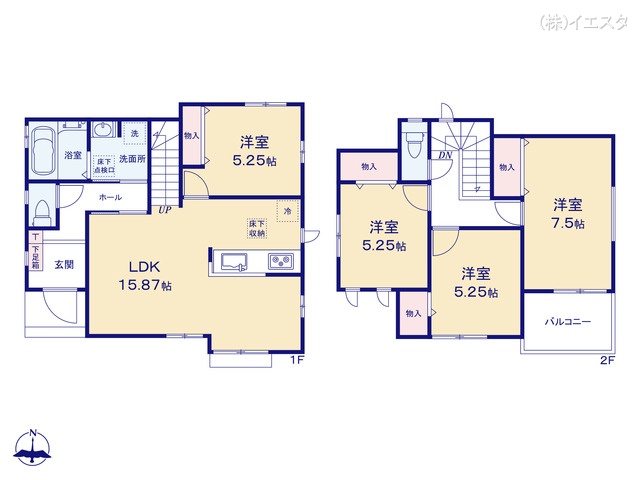 愛知県名古屋市名東区猪子石２丁目の新築戸建て 4LDK間取図 ※図面と異なる場合は現況を優先