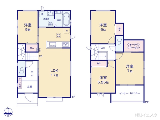 愛知県名古屋市名東区猪子石2丁目の新築戸建て 4LDK間取図 ※図面と異なる場合は現況を優先