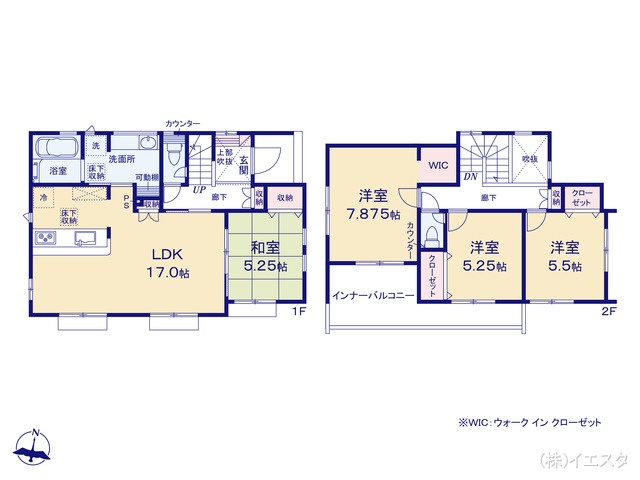 愛知県瀬戸市窯町の新築戸建て 4LDK間取図 ※図面と異なる場合は現況を優先