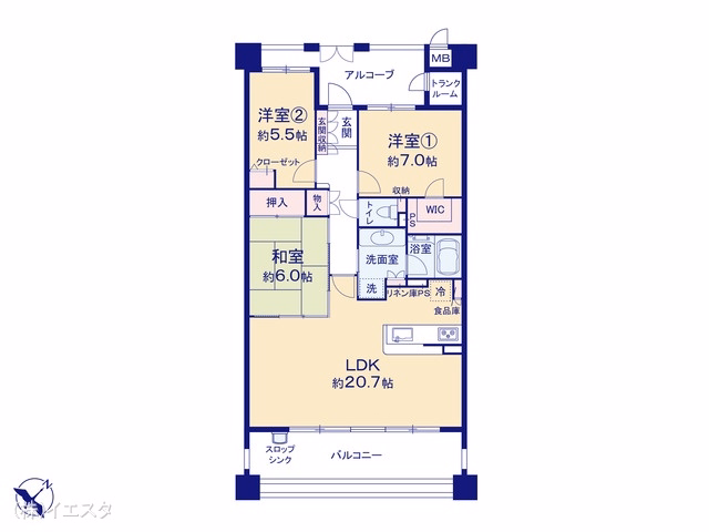 中古マンション ザ・シーズンズD棟 間取図