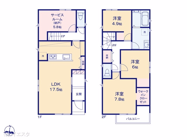 名古屋市守山区西島町(戸建)03 間取図
