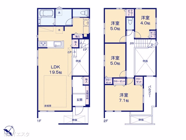 名古屋市名東区若葉台（戸建）01 間取図