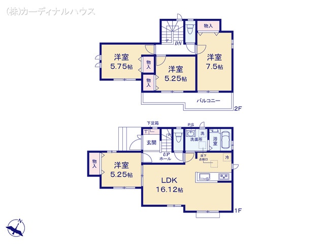 愛知県名古屋市西区清里町の新築戸建て 4LDK間取図 ※図面と異なる場合は現況を優先