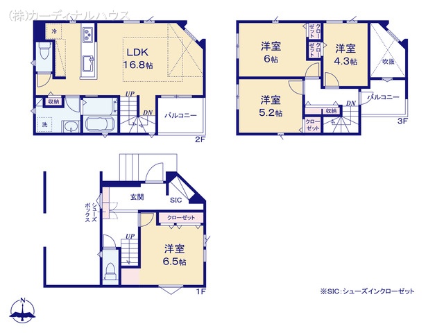 愛知県名古屋市中川区露橋2丁目の新築戸建て 4LDK間取図 ※図面と異なる場合は現況を優先
