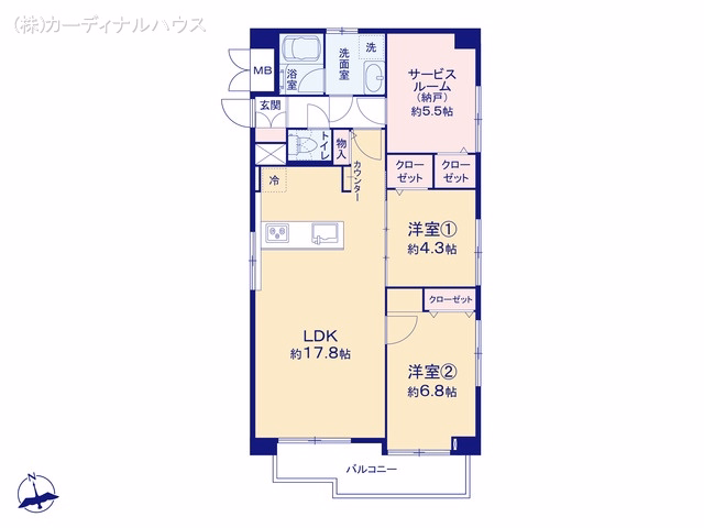 中古マンション ダイアパレス覚王山南 間取図