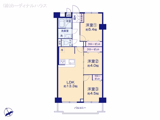 中古マンション シャンボール道徳 間取図