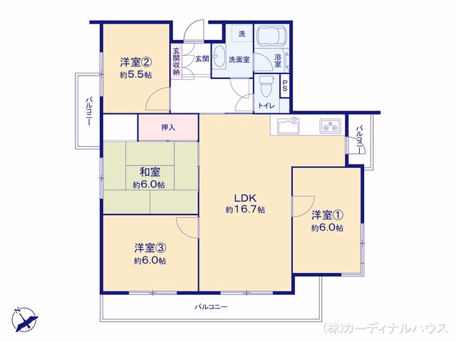 中古マンション 妙見町パークマンション 間取図