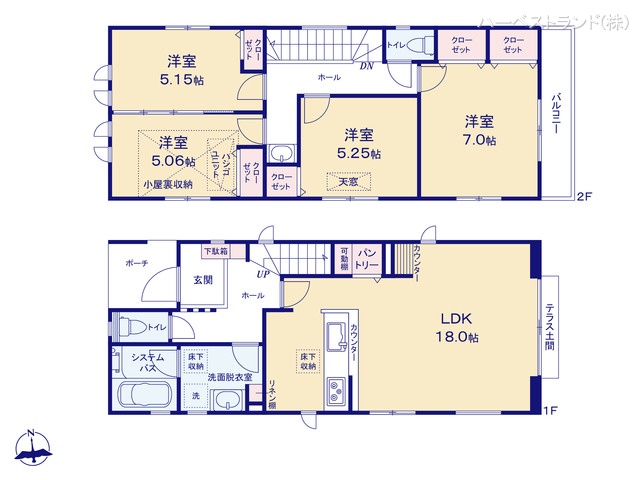 神奈川県横浜市泉区岡津町の新築戸建て 4LDK間取図 ※図面と異なる場合は現況を優先