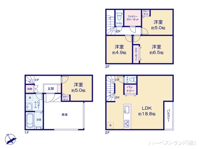 神奈川県川崎市幸区塚越２丁目の新築戸建て 4LDK間取図 ※図面と異なる場合は現況を優先