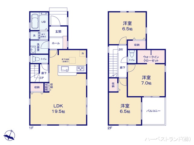 神奈川県横浜市青葉区鴨志田町の新築戸建て 3LDK間取図 ※図面と異なる場合は現況を優先