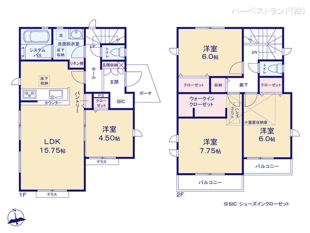 東京都八王子市宇津木町の新築戸建て 4LDK間取図 ※図面と異なる場合は現況を優先