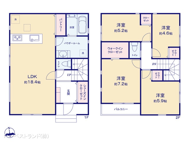 神奈川県横浜市鶴見区東寺尾東台の新築戸建て 4LDK間取図 ※図面と異なる場合は現況を優先