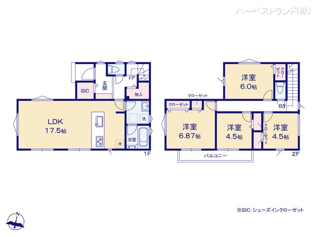 神奈川県横浜市神奈川区菅田町の新築戸建て 4LDK間取図 ※図面と異なる場合は現況を優先
