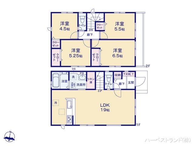 東京都立川市砂川町６丁目の新築戸建て 4LDK間取図 ※図面と異なる場合は現況を優先
