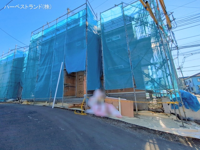 神奈川県相模原市中央区青葉2丁目の新築戸建て上棟写真 2026年1月7日撮影