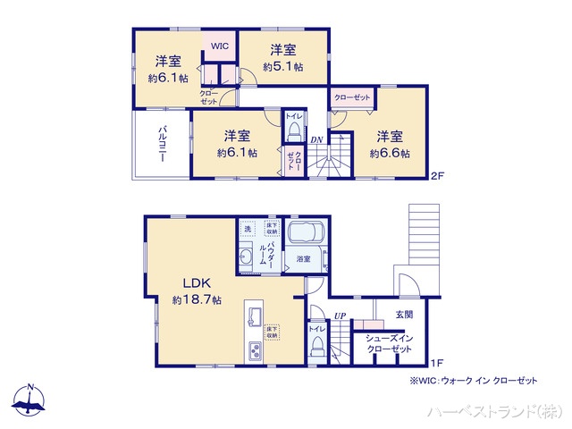 神奈川県横浜市都筑区荏田南３丁目の新築戸建て 4LDK間取図 ※図面と異なる場合は現況を優先