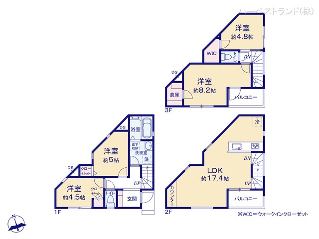 神奈川県川崎市中原区井田２丁目の新築戸建て 4LDK間取図 ※図面と異なる場合は現況を優先