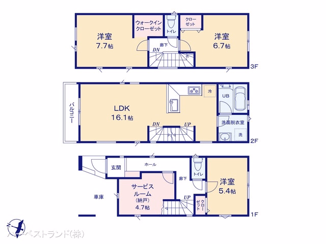 横浜市神奈川区白幡東町（戸建）B 間取図